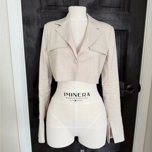 Camila Coelho Women's Cream Cropped Blazer